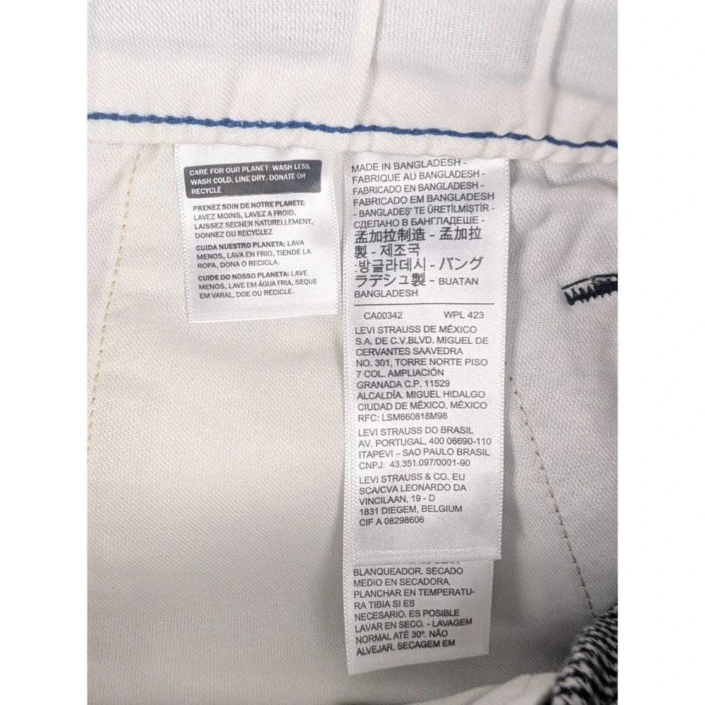Levi's XX Chino EZ Taper Pants Mens 4XL Black White Houndstooth Stretch Big Tall